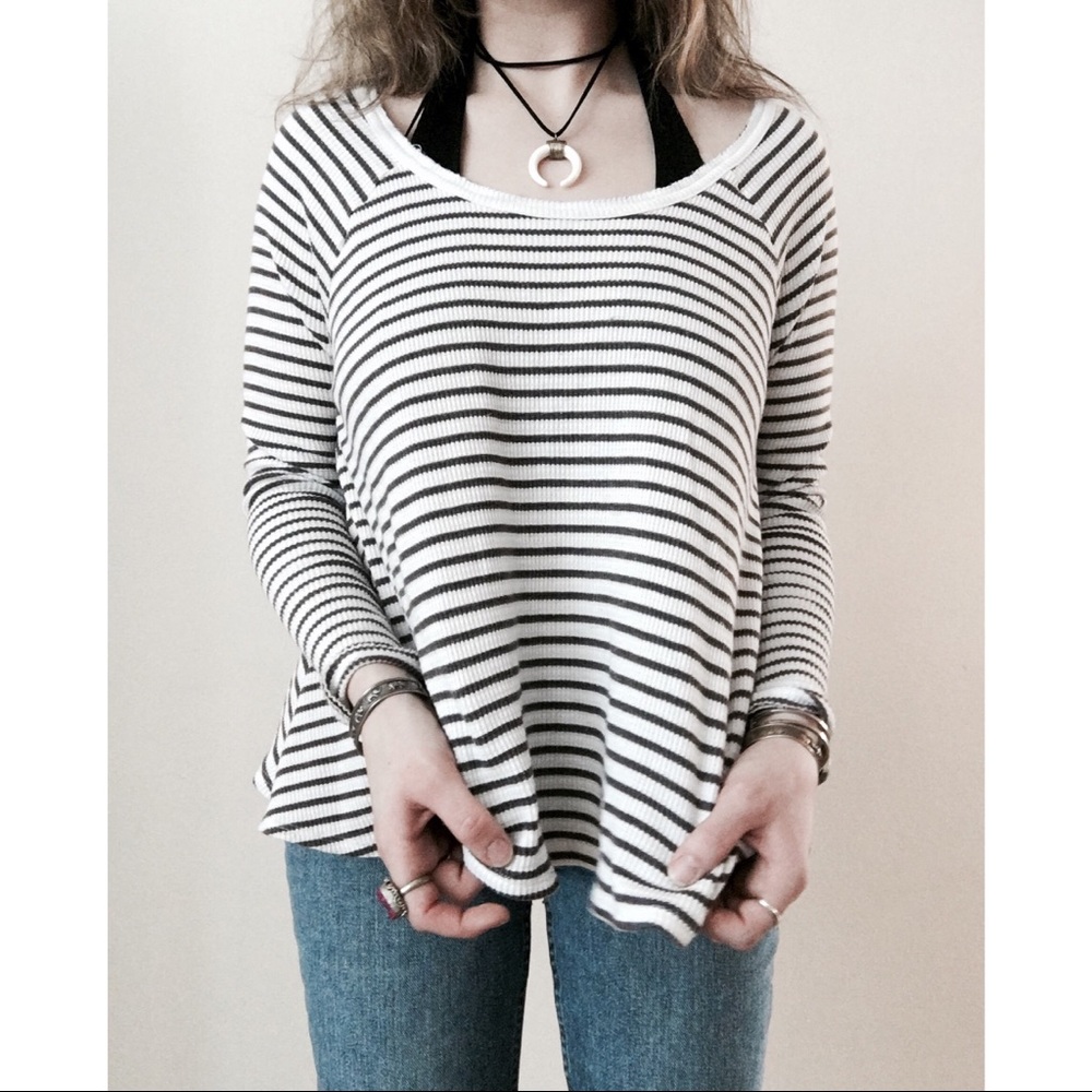 We the Free Striped Thermal Knit Tee
